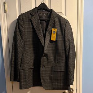 Stafford Travel Classic Fit Gray Checkered Blazer